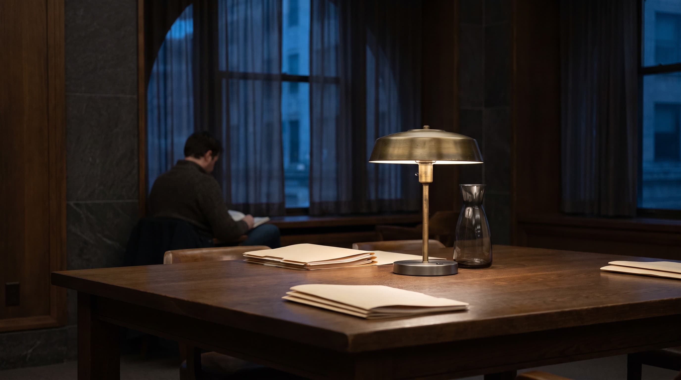 Mesa de investigación de noche